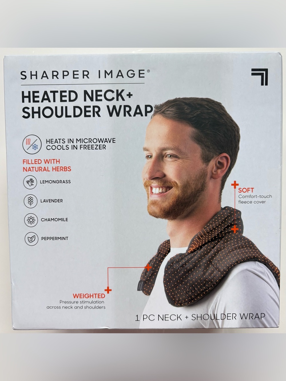 Sharper Image Black Heated Neck & Shoulder Wrap-NIB